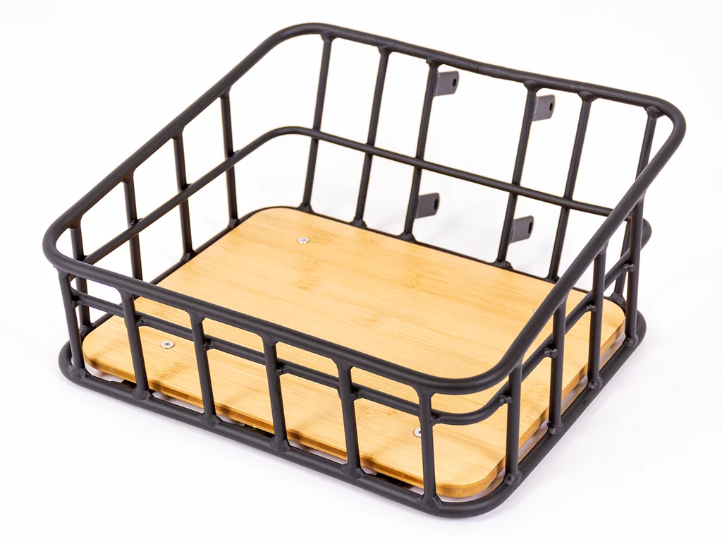 Front Carrier Econo Large, ALU, Integrated with Wood