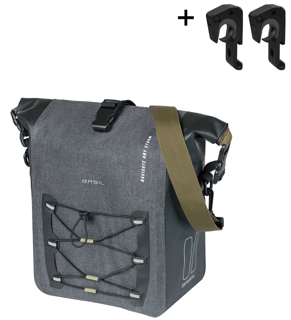 Bike bag Basil Navigator Storm M single bag MIK Hooks 12-15L, black