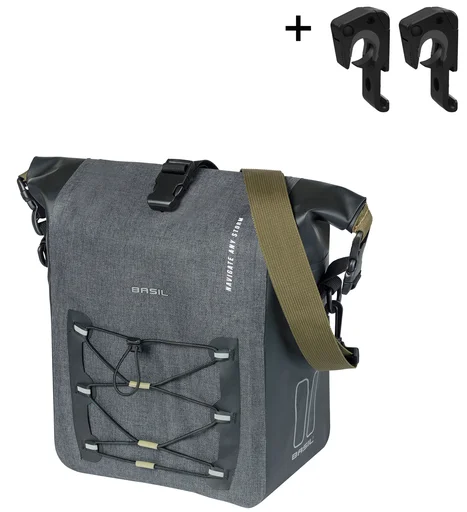 Bike bag Basil Navigator Storm M single bag MIK Hooks 12-15L, black