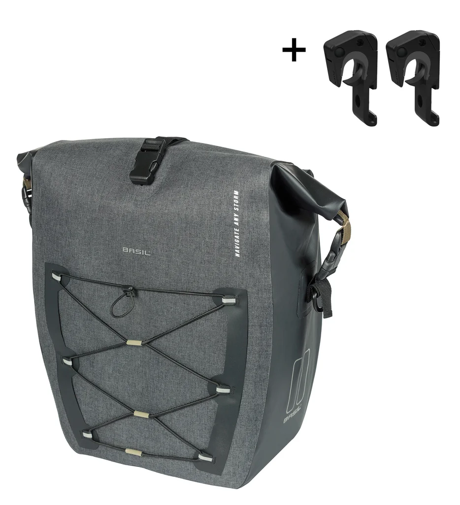 Bike bag Basil Navigator Storm L - single bag MIK Hooks - 25-31L - black