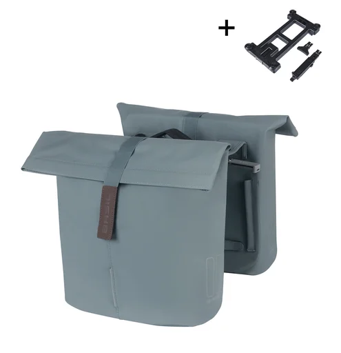 Bike bag Basil City - double pannier bag MIK - 28-32 litres – graphite blue