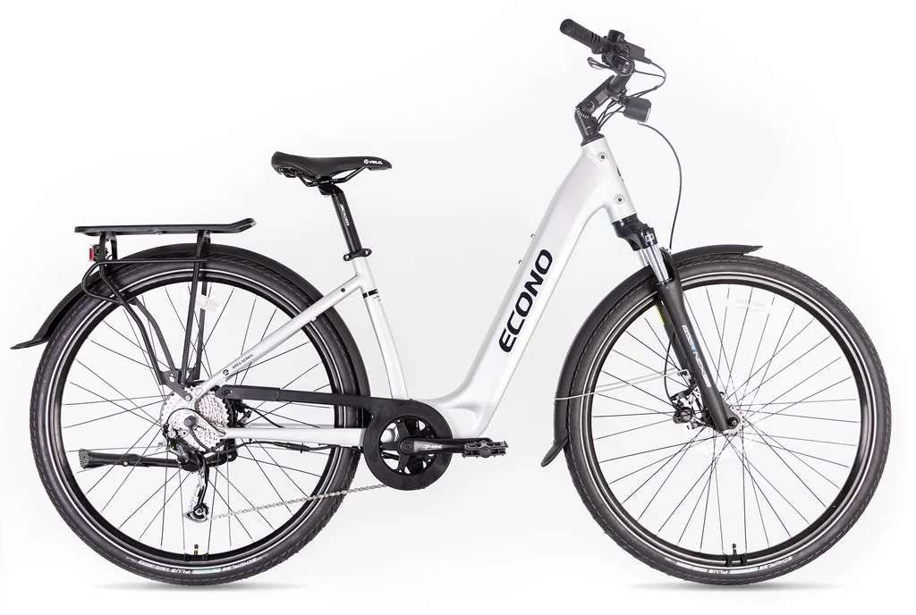 Electric bike ECONO Apes CITY 28 EER4 Aluminium grey 2026 (L, 520Wh (15Ah))