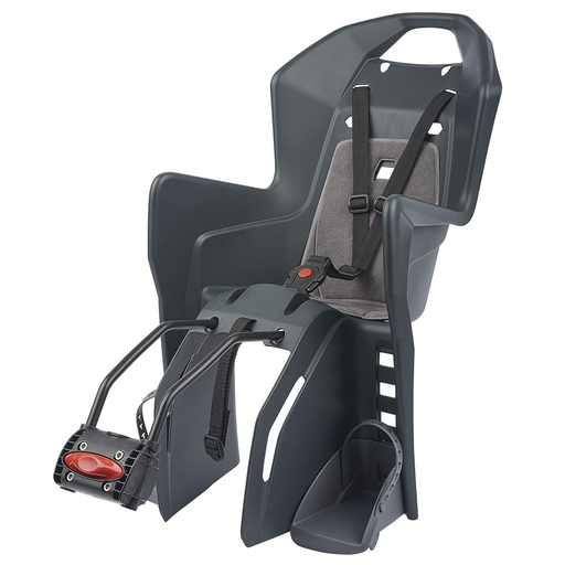 Koolah child bicycle seat, frame-mounted, SILVER/GREY – Polisport