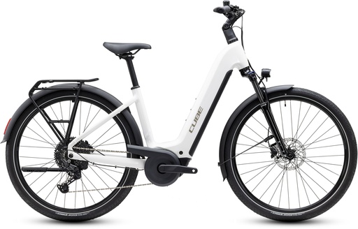 Electric bike CUBE Touring Hybrid ONE 600 metallicwhite´n´chrome Easy Entry 2027 (46 cm)
