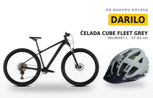 Mountain bike CUBE Aim SLX slateblack´n´black 2026 + Cube Fleet Grey Helmet, L - 57-62 (XS)