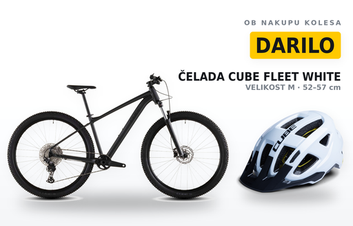Mountain bike CUBE Aim SLX slateblack´n´black 2026 + Helmet Cube Fleet White,  M - 52-57 (XS)